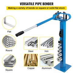 VEVOR YP-38 Metal Bender Compact Flat Bar Bender w/ Floor Stand 7 Dies 1&Prime;-3&Prime;