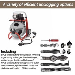 10 Pcs Drain Snake Drill Attachment Cutter Drain Auger Kit for RIDGID C-4 K-400