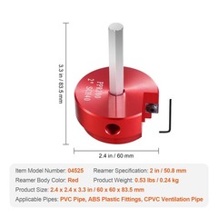 2 in PVC Pipe Reamer Aluminum Alloy SCH40 ABS CPVC for Electric Drills