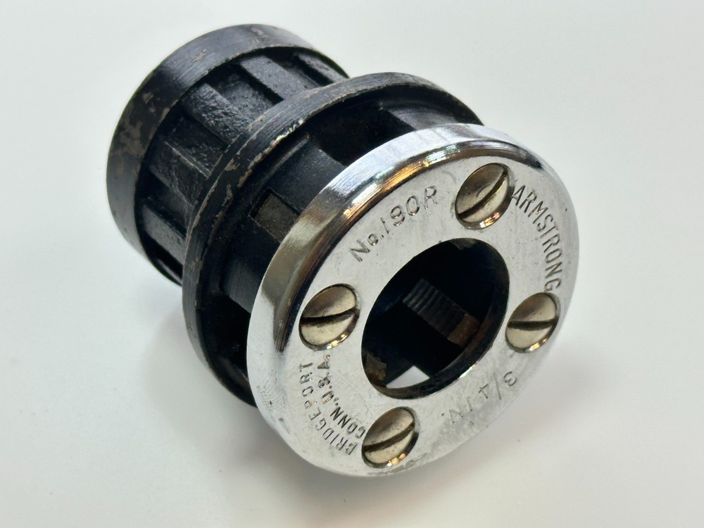 NEW Armstrong USA Pipe Threader Die Head No. 190R SAE 3/4&rdquo; w/ Chrome Bevel Head