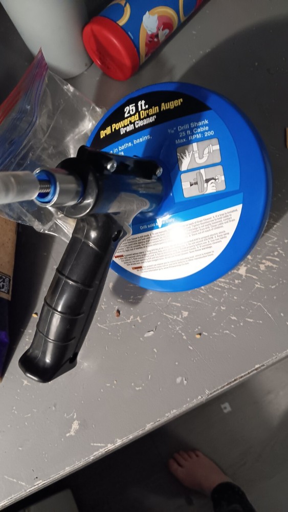 DRILL POWERED DRAIN AUGER/CLEANER With 25 ft Cable