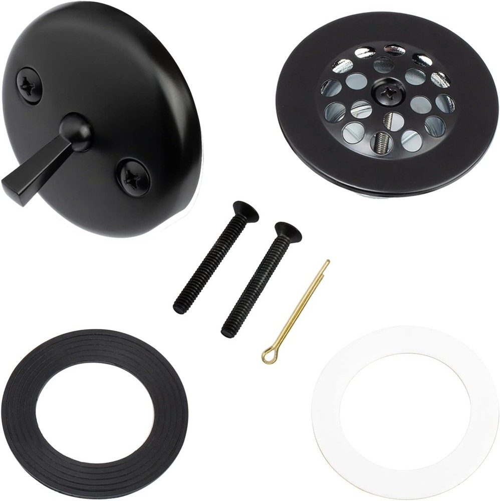 Matte Black Trip Lever Tub Trim Kit Set with 3 x 0.5 x 3 inches, Matt