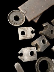 13pc Vintage Adjustable Pipe Threading Stock & Die Set Greenfield Mass. READ
