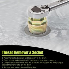 Tub Drain Removal Tool, Plating Coating Tub Drain Extractor with 1-inch Socke&hellip;