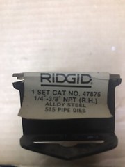 Ridgid Pipe Dies Set 47875 Fits 515