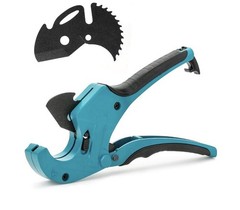 Bates PVC Pipe Cutter, Cuts Up To 1-5/8&rdquo; Teal Blue Tool With 1 Spare Blade