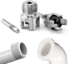 1/2&Prime; 3/4&Prime; NPT Pipe Threader Die Set 2 Piece Power Drill Drive Plumbing Repair Ki