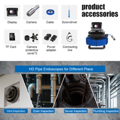 Pipe Inspection Camera 4.3 inch Drain Sewer Camera 50 m Pipeline Video Camera