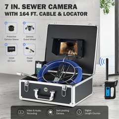7&Prime; Self-Leveling Sewer Inspection Camera 164ft/50m Sewer Camera w 512Hz Locator