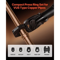 Uimoso 5PCS ProPress Kit with 4 Press Rings 1/2&Prime; to 1-1/4&Prime; & R8 Actuator