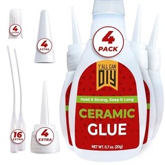 Waterproof Super Glue for Ceramic, Pottery Repair &ndash; 4 Pack, No Smell, 20g
