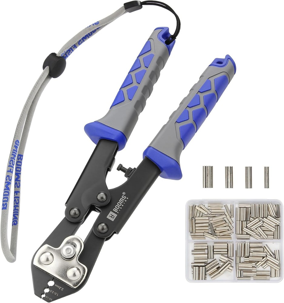 8.8in Crimper Tool Kit for Wire & Mono Lines to 2.2mm &ndash; 140pcs Double Barrel Sle