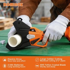 DOMINOX 18V Electric PVC Pipe Cutter, 2.0Ah Plastic Tubing Cutter, Max Cuts u&hellip;
