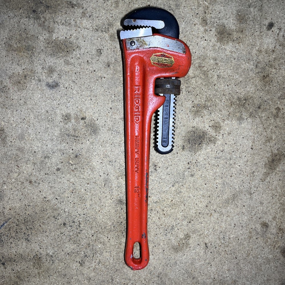 New Old Stock RIDGID 12 Inch Straight Pipe Wrench, Heavy Duty USA Made