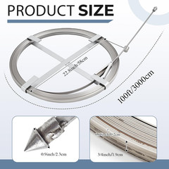 Gisafai 100Ft Heavy Duty Sewer Drain Snake for Outdoor 3/4 Inch Width Flat Steel