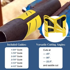 Drkerr 6Piece Magnetic Metal Pipe Cutting Guide Kit &ndash; (Includes Sizes: 1-5/8&Prime;&hellip;