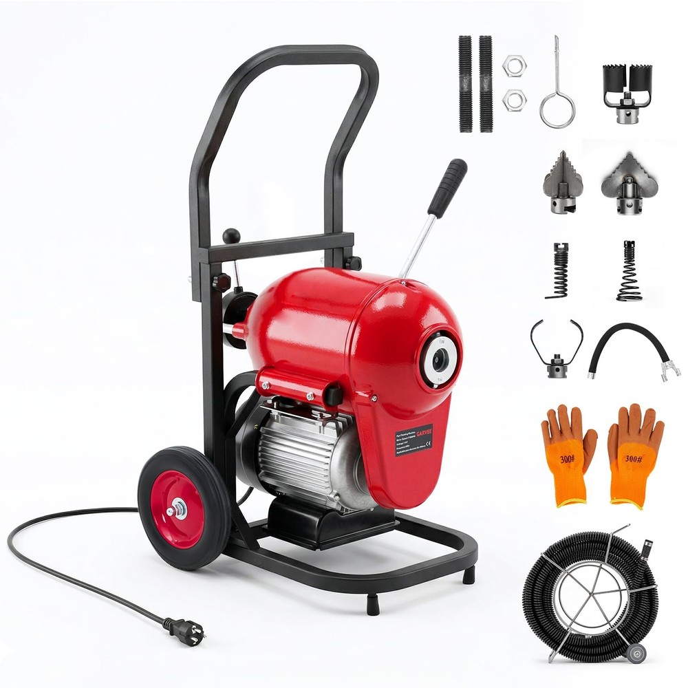 Electric Drain Cleaner Machine 120 FT x 6/5 Inch Sewer Snake Auger Plumber Tool