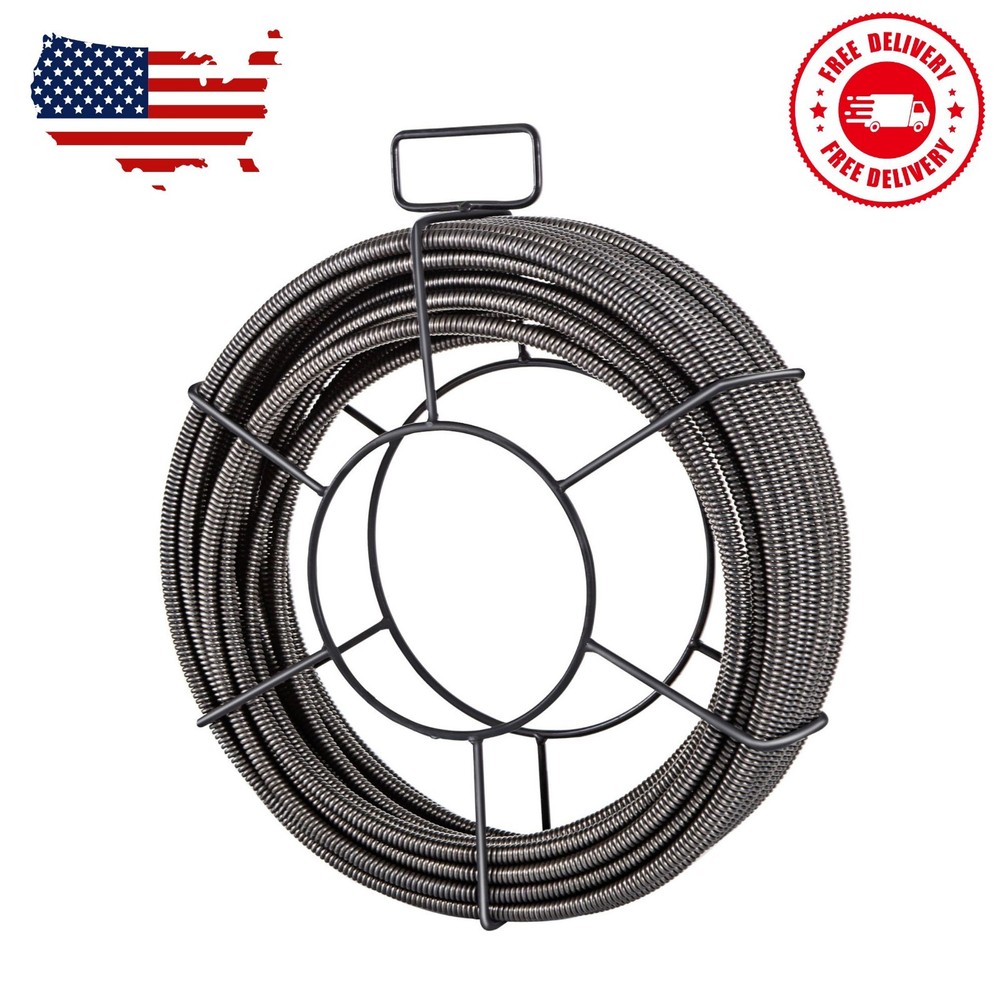 Drain Cleaning Cable 50&prime; x 1/2&Prime; Solid Cable Sewer Cable Drainage Auger Cable&hellip;