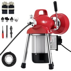 Auto-Feed Sewer Snake Drain Cleaning Machine W/66FT x 5/8&Prime; & 16FT x 3/8&Prime; Cables