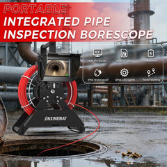 Sewer Inspection Camera with 65FT Cable, Night Vision & 32GB DVR Monitor