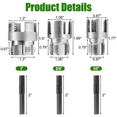 3PCS PVC Pipe Threader Tool，Integrated Internal & External Threading&hellip;