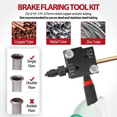 Single/Double Flaring Tools Kit 33260 for 3/16&Prime; and 1/4&Prime; Tubing on Most Vehicles