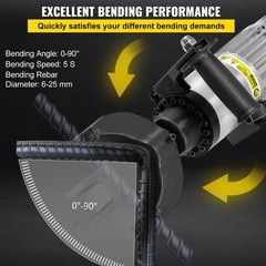 1.5KW 1&rdquo;(25mm) Electric Rebar Bender & Straightener, 110V, 5s Bending