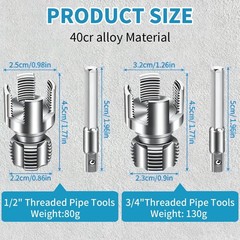 1/2 3/4 Carbon Steel Pipe Thread Cutting Tool | Plastic | Heavy Duty