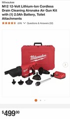 Milwaukee M12 Drain Cleaning Air Gun Kit (2572B-21)