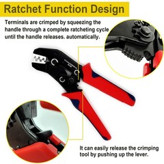 Crimping Tool with Ratchet, Ratcheting Wire Crimper Tool for Open 20-14 AWG