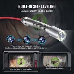 Sewer Camera 328 ft/100m Self-Leveling Drain Camera with 10.1&Prime; Touchscreen