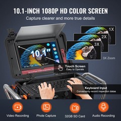 VEVOR Sewer Camera 328 ft/100m Self-Leveling Drain Camera with 10.1&Prime; Touchscreen