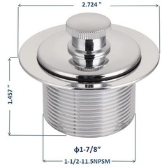 VATTNO Tub Drain Kit 1-7/8&Prime; Bathtub Strainer for American Chrome