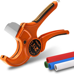 Kerry PVC Pipe Cutter, Up to 2-1/2&Prime; O.D. Ratcheting Heavy-Duty 2-1/2, Orange