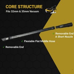 Flexible Crevice Tool & 35mm to 32mm Hose Adapter for 1 3/8&rdquo; Vacuum 24.4inch&hellip;