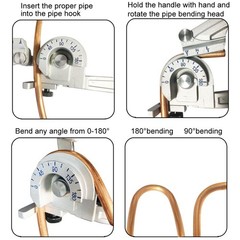 2in1 Pipe Tube Bender 180 Degree Tool for 3/8&Prime; 1/2&Prime; OD Brass Aluminum Steel Tube