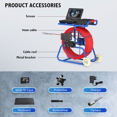 9mm in Thickness 50M cable Sewer Pipe Inspection Camera with 512hz Transmitter