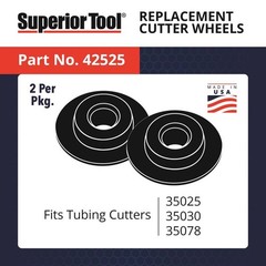 Superior Tool 42525 Alloy Steel Black Oxide Replacement Cutter Wheel 0.33 L in.