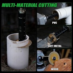 PVC Pipe Cutter Tool with 5 Diamond Grit Wheels, Hex Shank, Plumbing Set, Case