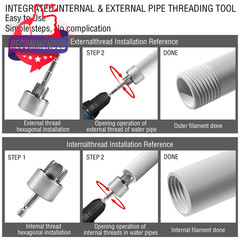Pipe Tapping And Threading Tool,2 Piece Pvc Pipe Threader Kit For