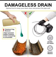 Drainsoon Auger 25 Foot, Plumbing Snake Drain Auger Sink Auger Hair Clog Remover
