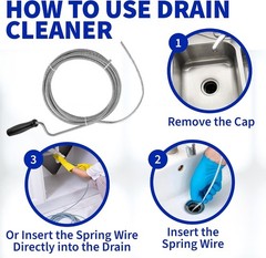 10-Foot Metal Drain Snake for Effortless Clog Removal