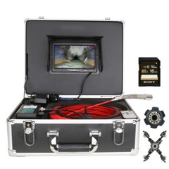30M Drain Sewer Camera 1080P 7inch Monitor 16GB Pipe Inspection Video Camera