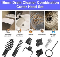 8PCS Drain Snake Drill Attachments &ndash; Auger & Cutter Head Set for Machines &ndash; US