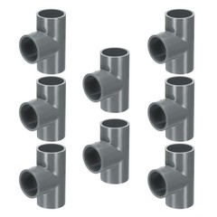 8pcs PVC Fitting 3/4&Prime; 3 Ways Connector Build Grade Pipe Coupling, Grey