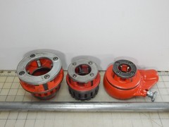 Ridgid Ratchet 12-R Pipe Threader Die Head lot 3/4&Prime;, 1 & 2&Prime;, 2&prime; Bar