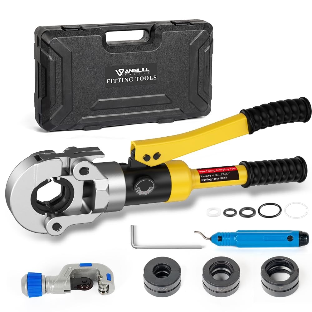 Anbull Hydraulic Copper Tube Crimping Tool,Copper Pipe Fittings Yellow