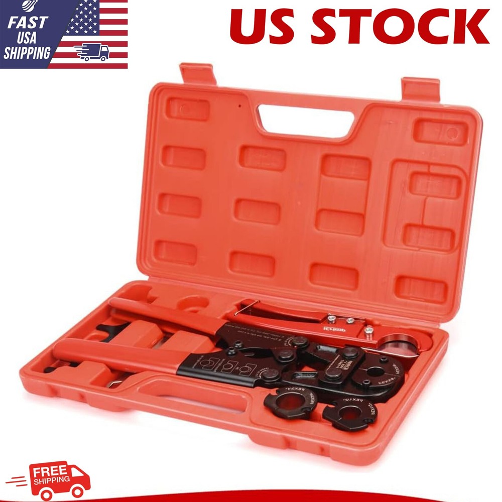 iCrimp PEX Crimping Tool Kit for 3/8in, 1/2in, 3/4in, 1in Pex Copper Crimp Rings