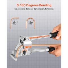 Pipe Tube Bender, 1/4 In., 3/8 In., 1/2 In. O.D., 3 in 1-Manual Level Tube Bende