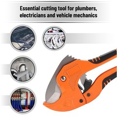 Bates- PVC Pipe Cutter, Cuts up to 1-5/8&Prime;, Ratchet Cutter Orange